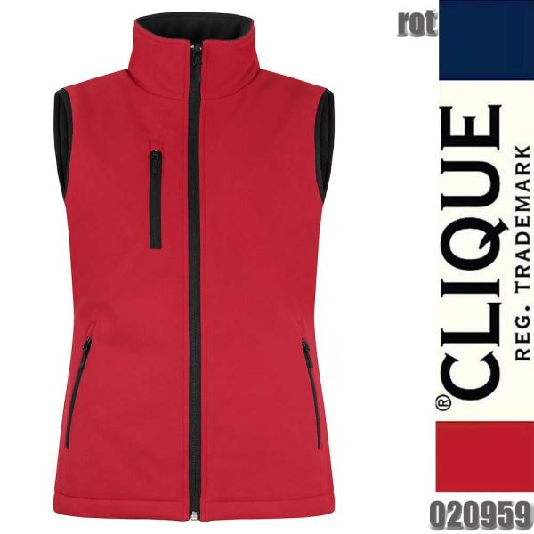 Padded Softshell Weste, Gilet Lady, Clique - 020959, rot