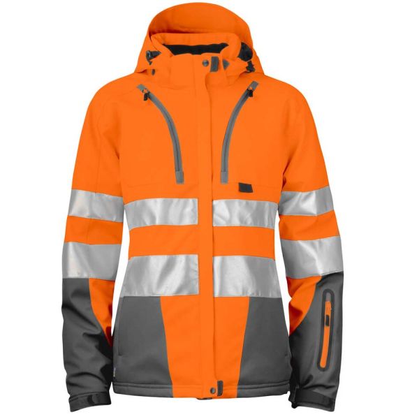 6424 GEFÜTTERTE SOFTSHELL DAMENJACKE EN ISO 20471 KLASSE 3/2, PROJOB