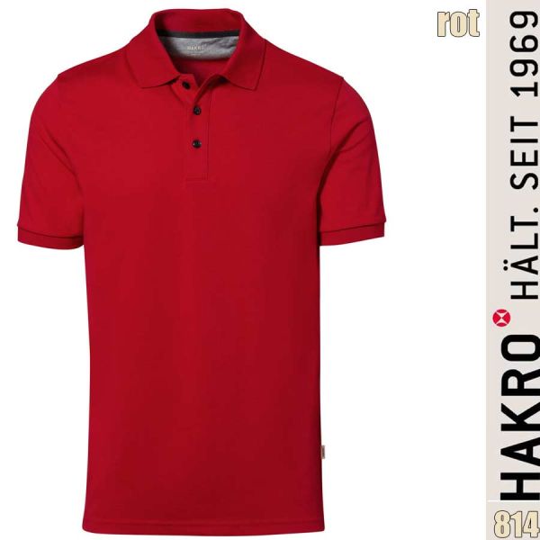 NO. 814 Hakro Poloshirt Cotton Tec, rot