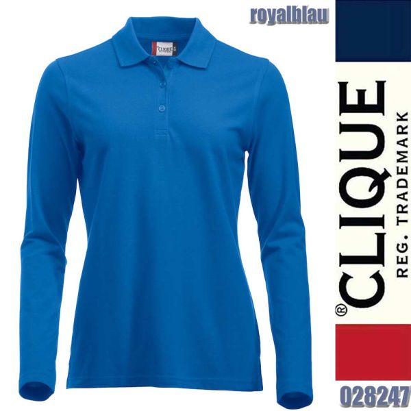 Classic Marion L/S Langarm Polo, Clique - 028247, royalblau