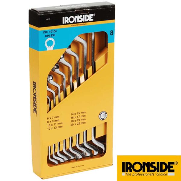 Dopplegabelschlüsselset 8-teilig 6-22 mm, IRONSIDE