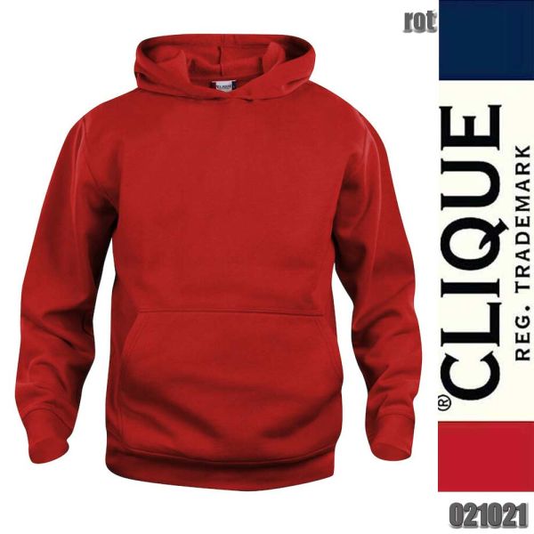 Basic Hoody Junior, Kaputzensweater, Clique - 021021, rot