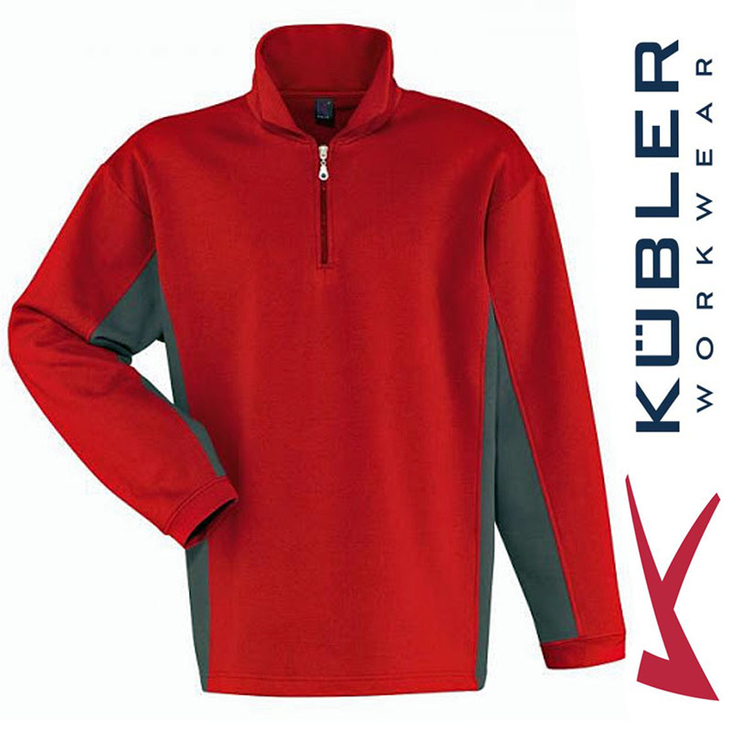 Langarm Poloshirt - zweifarbig- Kübler Workwear - rot/grau 5119 | Langarm  Poloshirts | Polo Shirts | Bekleidung