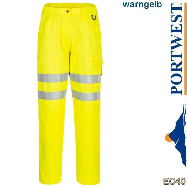 ECO Warnschutzhose, EC40, EN20471, PORTWEST, warngelb
