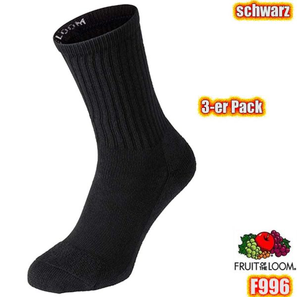 3-er Pack Worker Socken, Fruit of The Loom, F996