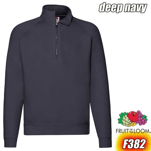 Premium Zip Neck Sweatshirt, Fruit of the Loom - F382