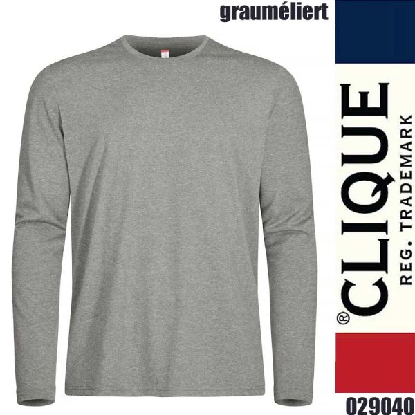 Basic Active-T LS, T-Shirt Langarm, CLique - 029040, graumeliert
