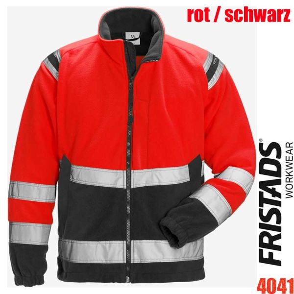 Fleecejacke, HIGH-VIS, Klasse 3, 4041, FRISTADS, rot-schwarz