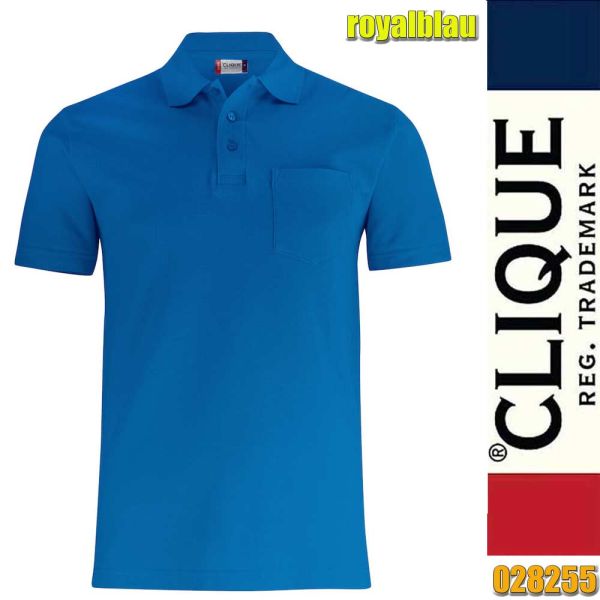 Basic Polo Pocket, Clique - 028255, royalblau
