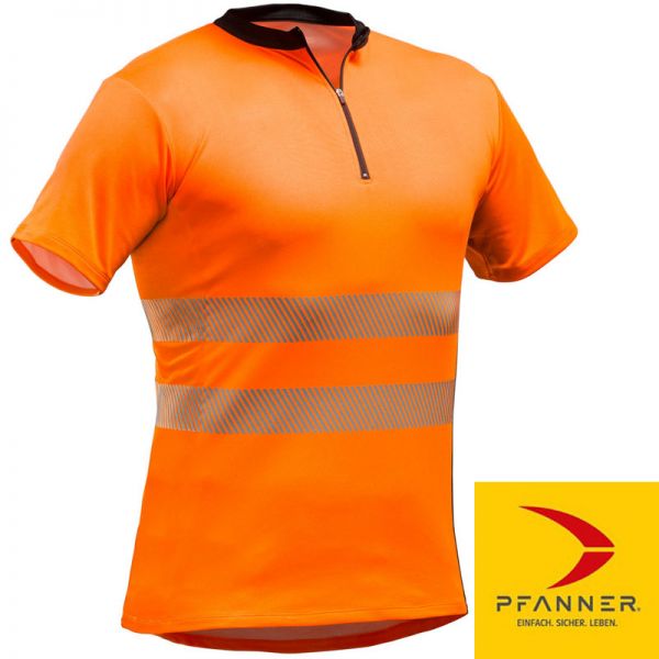 TENCEL Poly ZIPP-Neck Shirt EN20471 - orange - Pfanner-104362-25