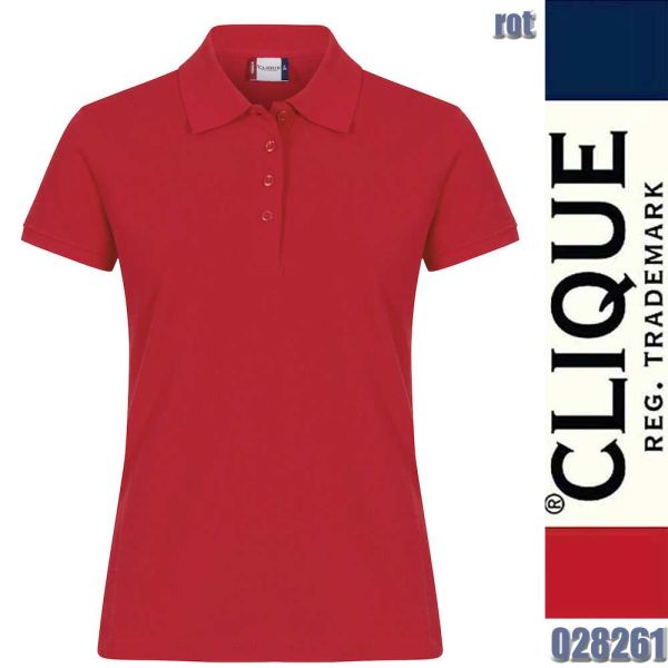 Heavy Premium Polo Ladies, Clique - 028261, rot