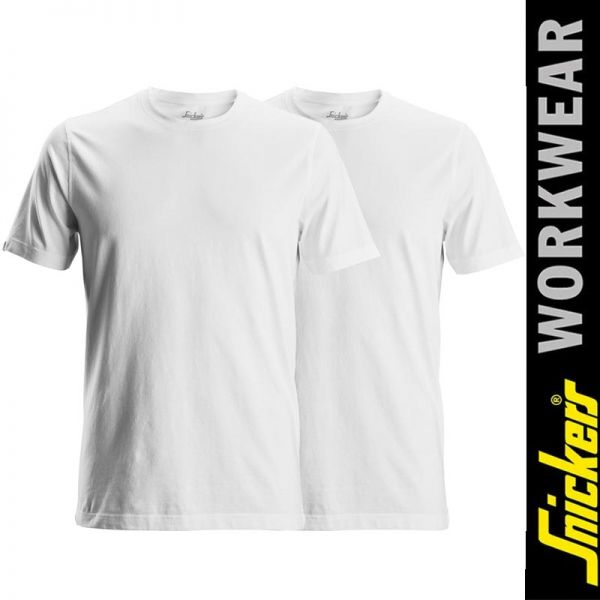 T-Shirt, 2er Pack - SNICKERS Workwear - 2529-weiss