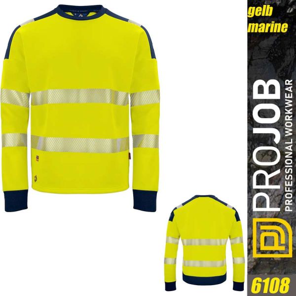 Warnschutz Sweatshirt, Klasse3/2, 6108, PRO JOB
