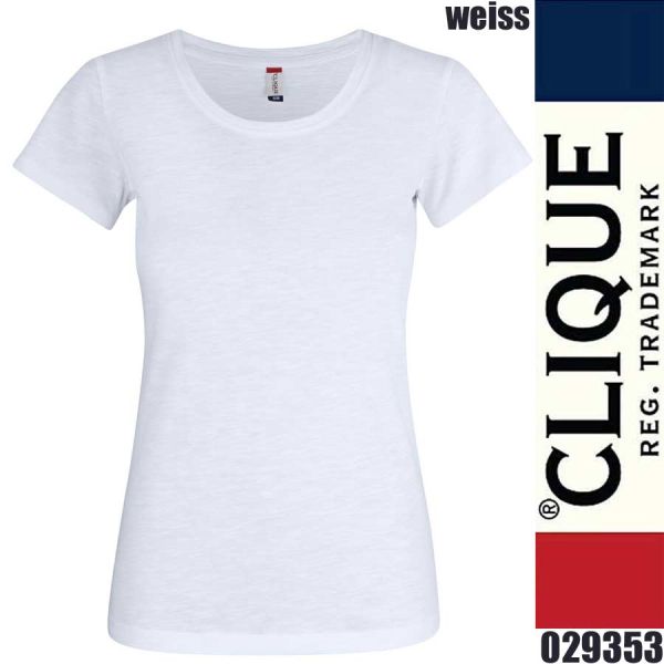 Slub-T Ladies T-Shirt Damen Rundhals, Clique - 029353, weiss