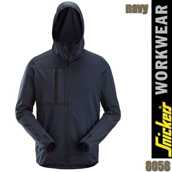 AllroundWork, Fleece-Kapuzenjacke mit durchgehendem Reißverschluss, Snickers - 8058