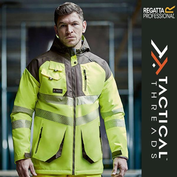 HI-VIS Parka Jacket - Regatta - leuchtgelb-grau - RG340