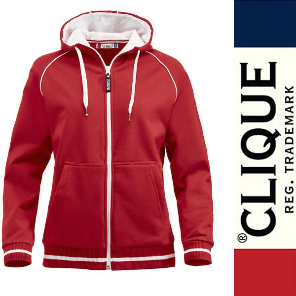 Grace sportliche Damen-Sweat Jacke mit Kapuze, Clique - 021052-rot