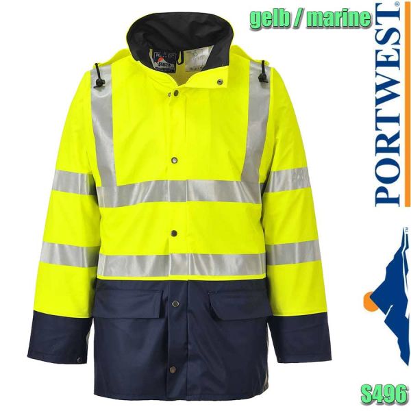 Sealtex Ultra Warnschutz Regenjacke, gelb-marine, S496