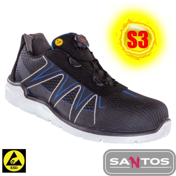 SANTOS S3 Sicherheitsschuhe, ESD, BOA-Verschluss,