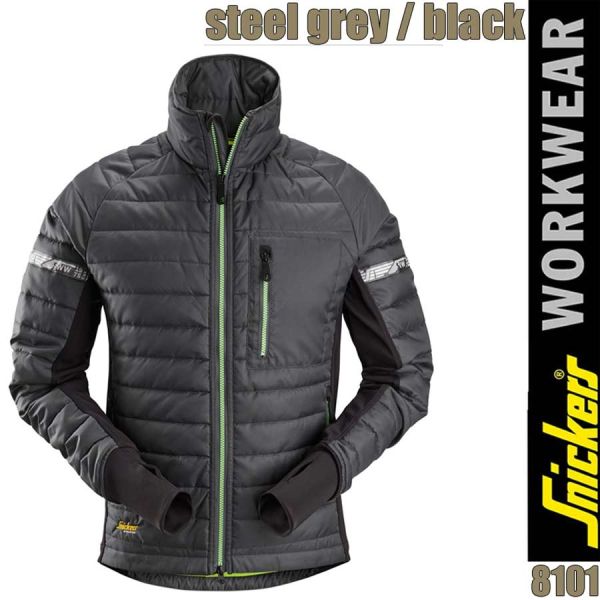 Snickers Workwear,8101, Allround Work, 37.5 Isolator Arbeitsjacke, steel grey-black