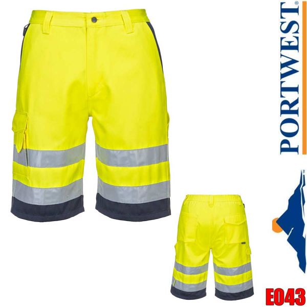 Warnschutz-Shorts, aus Baumwolle/Polyester, E043, PORTWEST, gelb-marine