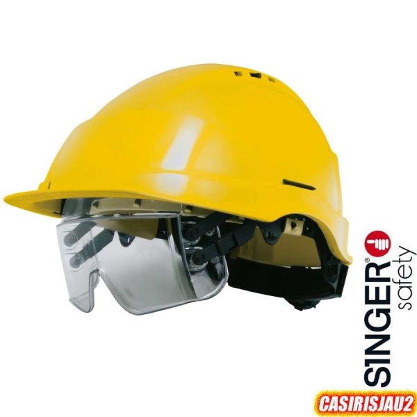 Schutzhelm IRIS2, blau, mit integrierter Schutzbrille, CASIRISJAU2, SINGER Safety