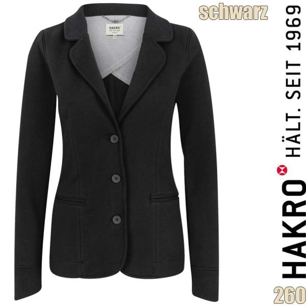 NO. 260 Hakro Damen Sweatblazer Premium, schwarz