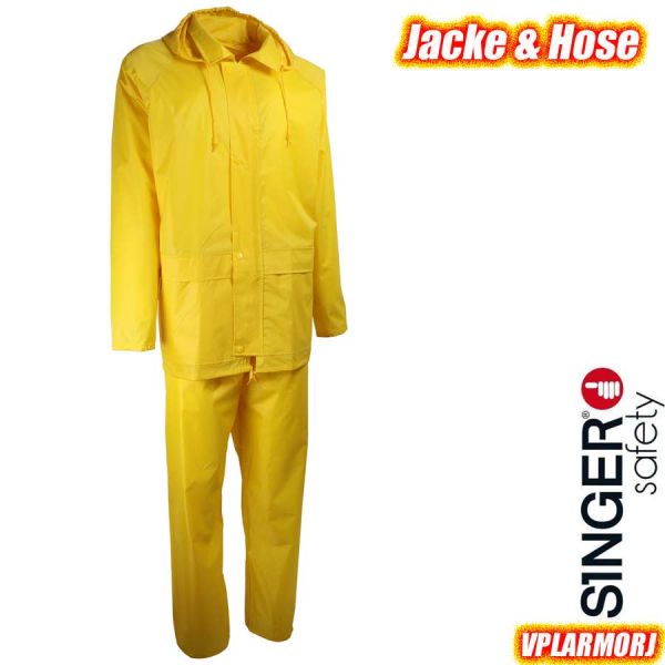 Regenschutz-Set Jacke und Hose, PVC, gelb, VPLARMORJ, SINGER Safety
