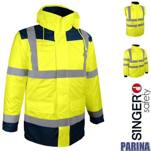 Warnschutzparka 4- IN-1,gelb-blau PARINO, SINGER Safety