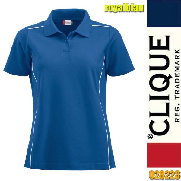 New Alpena Damen-Polo mit Kontrast Paspelierung, Clique - 028223, royalblau