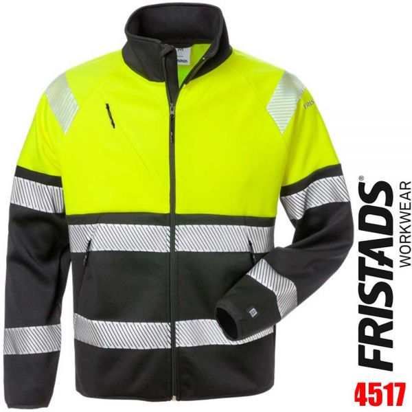 Sweatjacke HIGH-VIS - Klasse1 - 4517 - FRISTADS Workwear-129509-HI-VIS gelb -schwarz