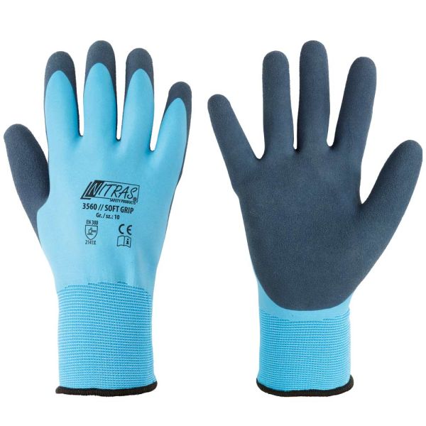 Feinstrickhandschuhe mit Latexbeschichtung, NITRAS 3560 Soft Grip