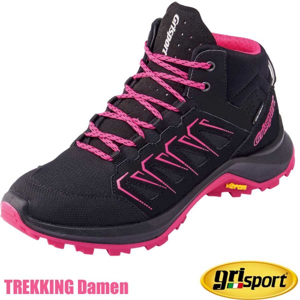 Damen Trekkingschuh, GRISPORT, schwarz-pink