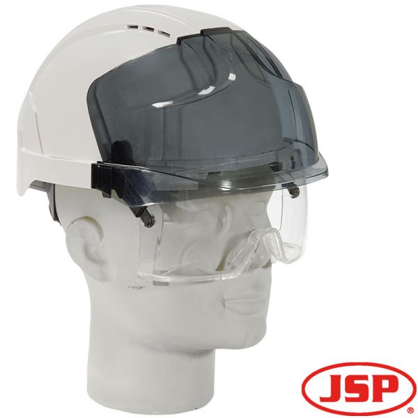Schutzhelm EVO VISTA - JSP - Schutzhelm mit Augenschutz - weiss 