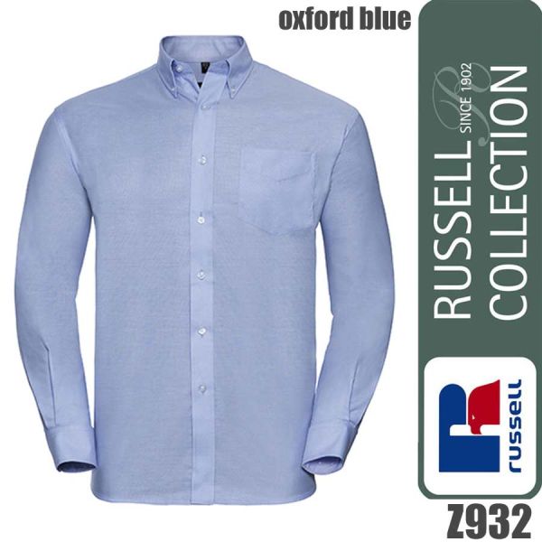Men`s Long Sleeve Classic Oxford Shirt, Russel - Z932