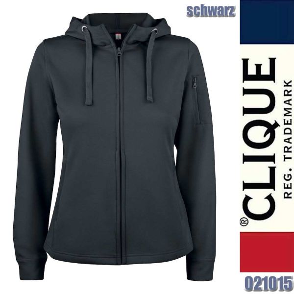 Basic Active Hoody Full Zip Ladies, Sweatjacke - Clique - 021015, schwarz