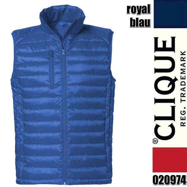 Hudson Vest, gesteppte Weste mit Stehkragen, Clique - 020974, royalblau