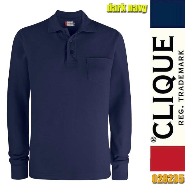 Basic Polo LS Pocket, Clique - 028235, dark navy