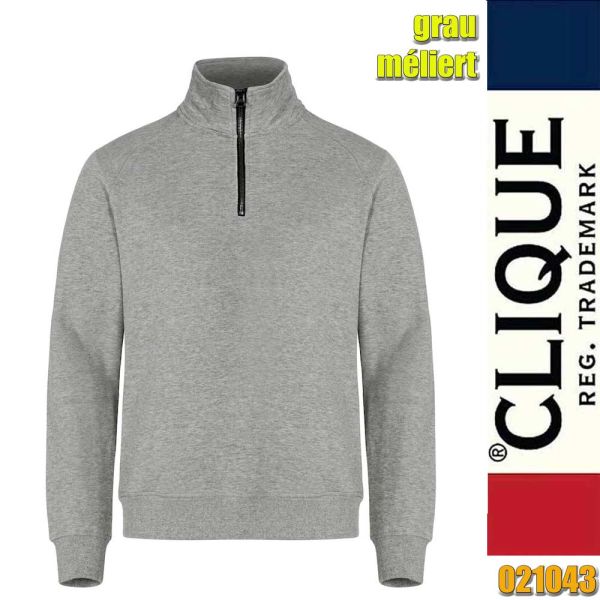 Classic Half Zip Sweat Shirt, Clique - 021043, grau meliert