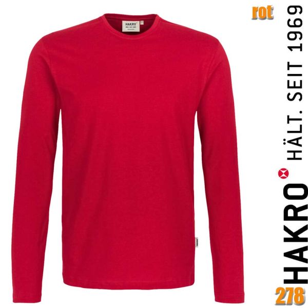 NO. 278 Hakro Longsleeve Heavy, Langarm Shirt, rot