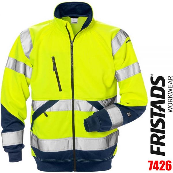 Sweatjacke HI-VIS - Klasse3 - 7426 FRISTADS Workwear - 126534-gelb-marine