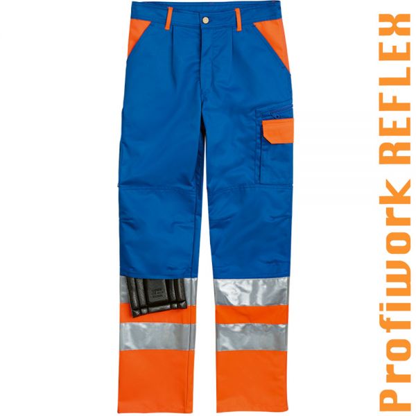 Warnschutz-Bundhose blau/leuchtorange PROFIWORK REFLEX - 10550