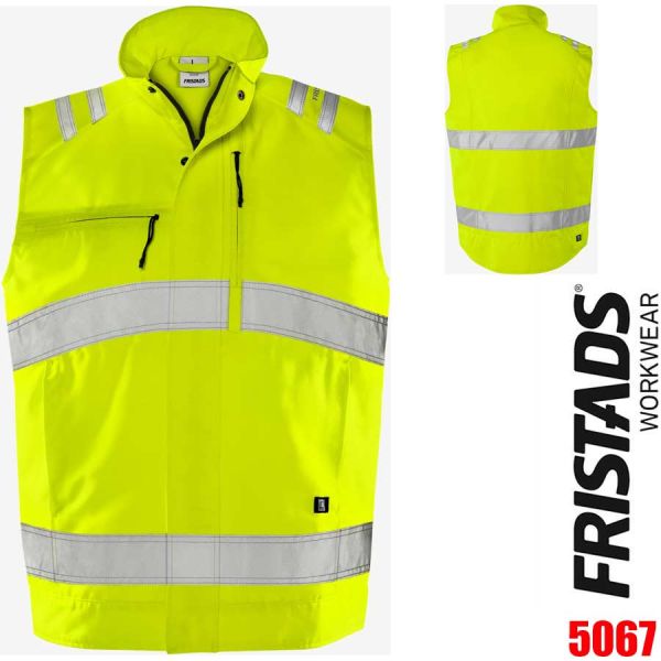 HIGH VIS GREEN WESTE KL. 2 5067 GPLU, FRISTADS, 134242, gelb