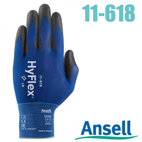 Ansell HyFlex®-Ultra-Lite (11-618) Mehzweckhandschuh, nahtlos mit PU-Beschichtung-