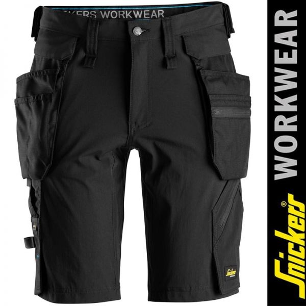 6108 LiteWork - Shorts+ mit abnehmbaren Holstertaschen - SNICKERS Workwear, black-black