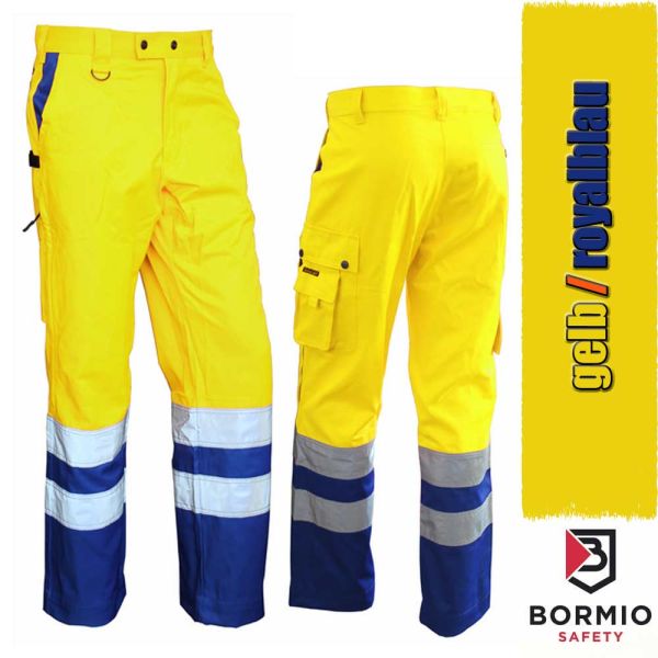 BORMIO Safety STRADA - Arbeitsbundhose, gelb/royalblau-EN20475