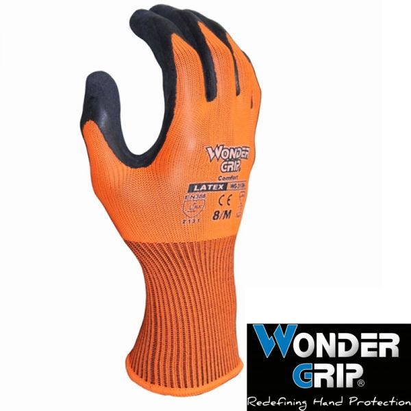 Wondergrip WG-310H orange, Comfort Latex-Handschuh doppelt beschichtet