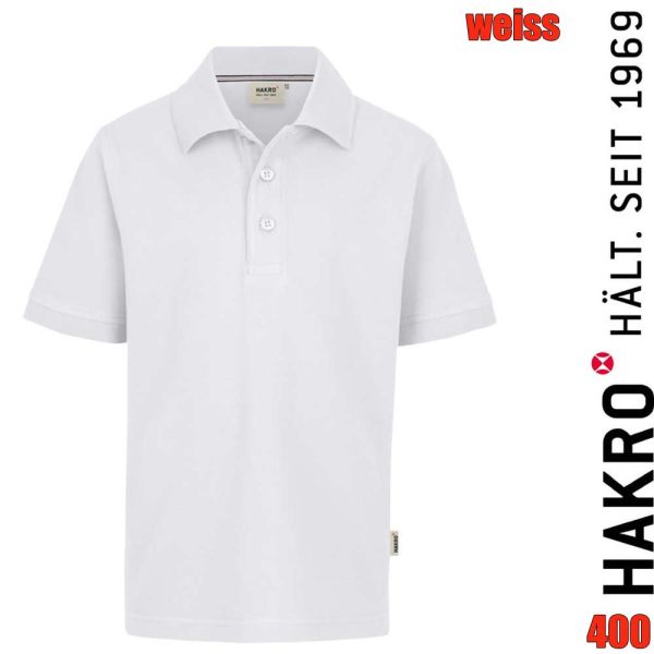 NO. 400 Hakro Kinder Poloshirt Classic, weiss