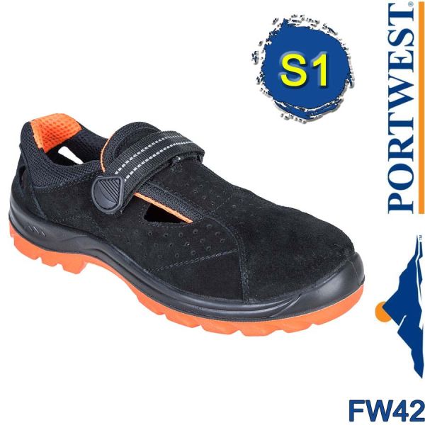 Sandale, Obra, S1, Steelite, FW42-schwarz