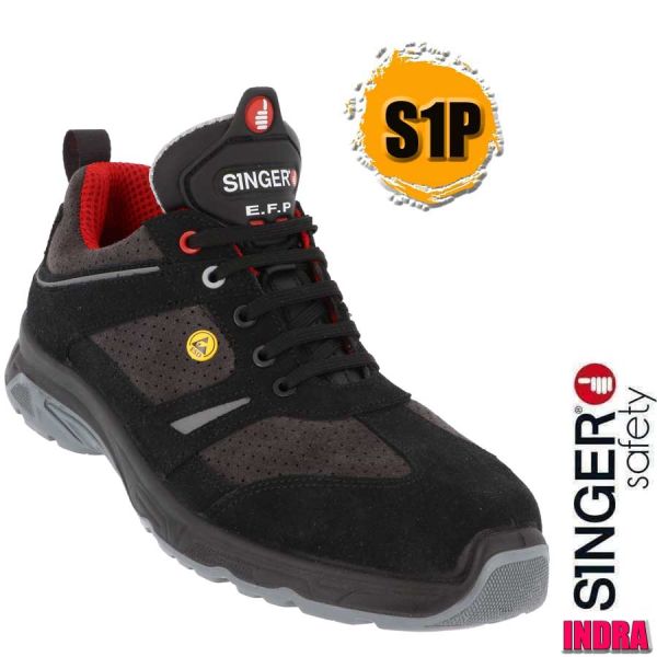 Wildleder S1P Sicherheitsschuh, INDRA, ESD, SINGER Safety